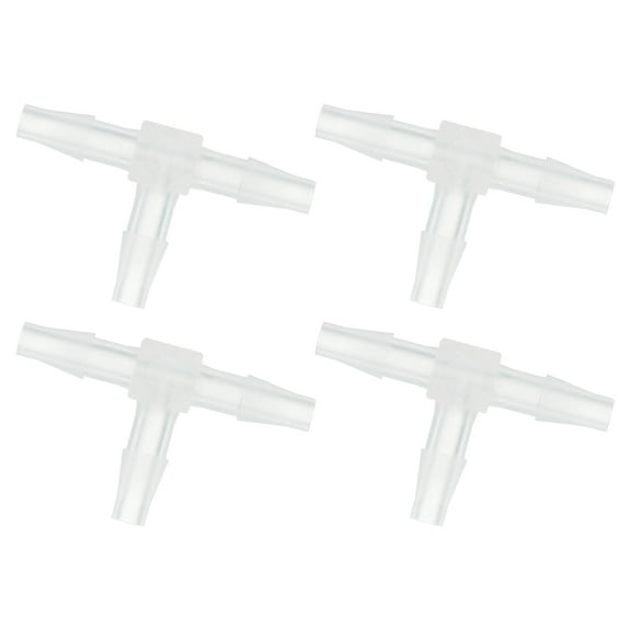 3/16" Hose Barb Fitting, 4 Pcs T Shaped 3 Way Plastic Equal Barbed Fitting