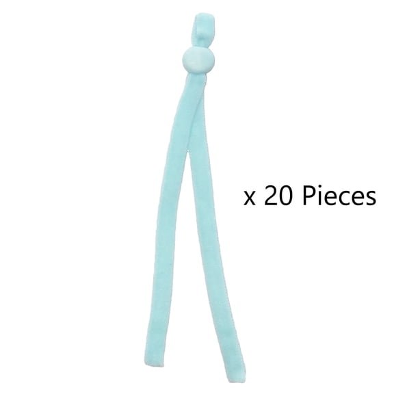 3/16 Inch (5mm) Soft Elastic Ear Loop Strap with adjustable buckle for DIY Sewing and Crafts USA Stock (Blue (20 Pieces))