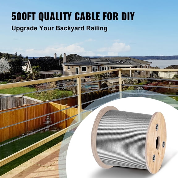3/16 Inch 7x19 Stainless Steel Aircraft Cable Reel 500FT T304 Wire Rope Winch Cable Replacement