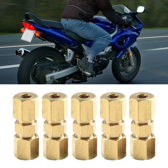 3/16 Inch Brake Fittings Brass Inverted Flare Union Compression Fitting 5Pc/Set