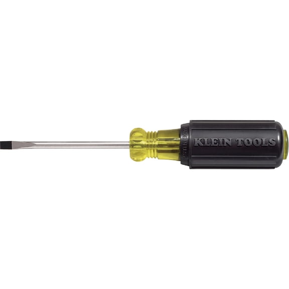 3/16-Inch Flat Head Screwdriver, Cabinet Tip with 3-Inch Round Shank and Cushion Grip Handle Klein Tools 601-3