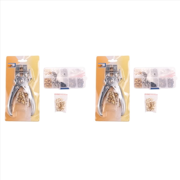 3/16 Inch Grommet Eyelet Plier Set Eyelet Hole Punch Pliers Grommet Hand Plier with 400 Pieces of Grommets Eyelets,2 x Eyelet hole punch pliers 400 x Grommets eyelets