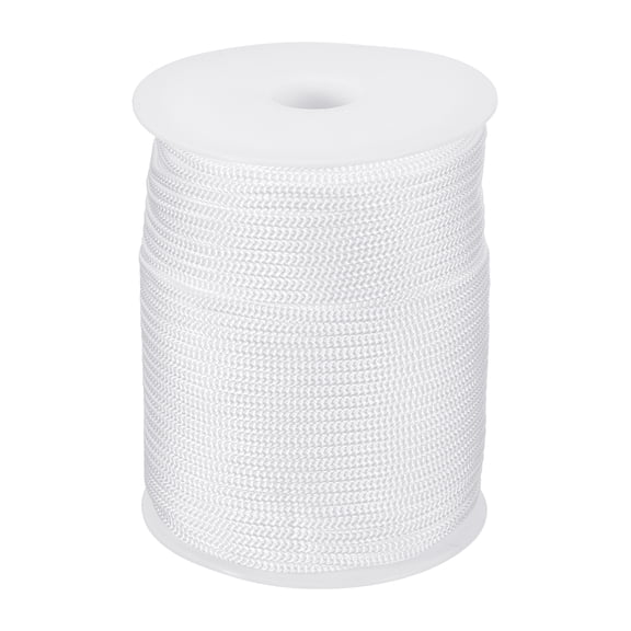 3/16 Inch Polypropylene Rope Braided Ropes, 255ft Nylon Rope Hollow Utility Cord for Clothesline, Camping, Hiking, Outdoor, White