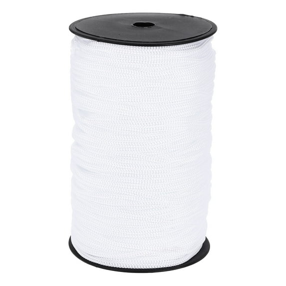 3/16 Inch Polypropylene Rope Braided Ropes, 328ft Nylon Rope White
