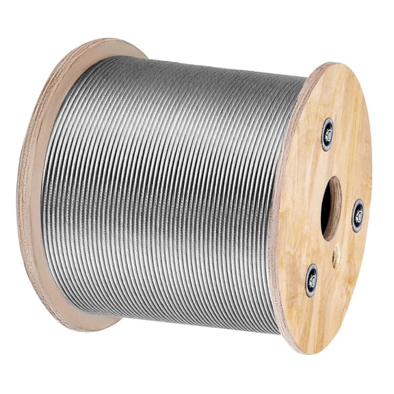 3/16 Inch Stainless Steel Aircraft Cable 500FT - 7x19 Wire Rope T304 - Winch Cable Replacement for Railing, Marine, Garden, DIY Projects