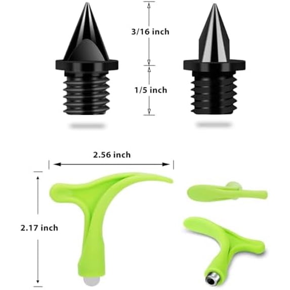 3/16 Inch Track Spikes, 120 Pieces Steel Shoe Spikes Replacements and Spike Wrench for Sports Running Track Shoes