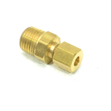 3/8" OD Compression Tube To 3/4" Male NPT Adapter Fitting - Brass Straight Connector For Water, Oil, Gas
