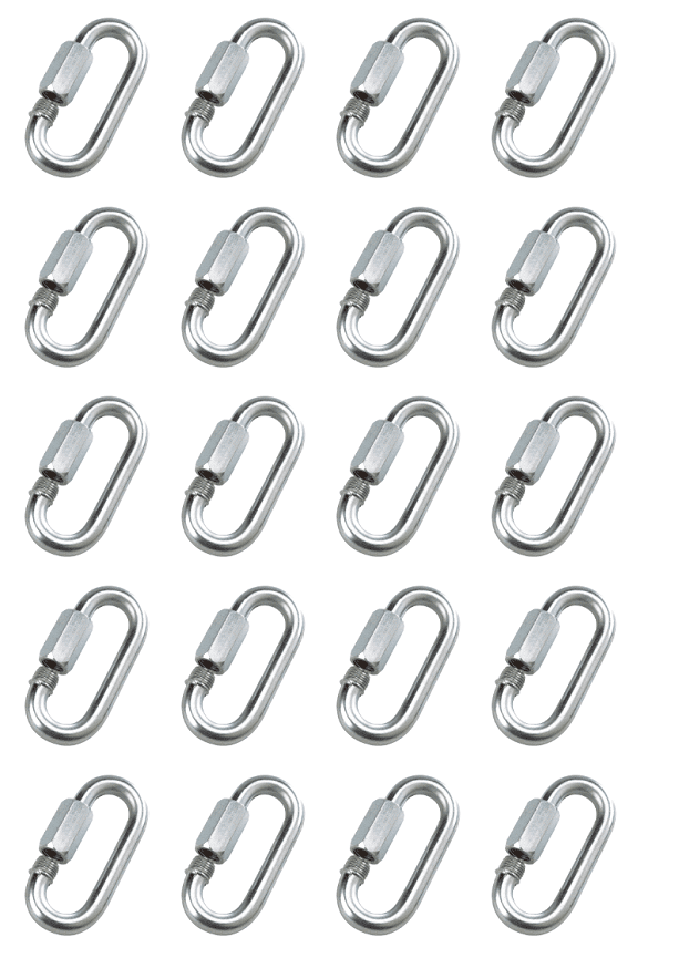 3/16" Quick Link, 20 Piece, Zinc, UPC Tagged, Peerless Chain #4421140