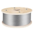 thumbnail image 1 of 3/16 Inch Stainless Steel Wire Rope 500ft - 316 Stainless Steel Cable, 4700lbs Breaking Strength, 1x19 Strand for Railing, Decking, Clothesline, 1 of 6