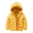 thumbnail image 1 of 3-16 Years Children's Fashion Solid Color Lightweight Down Jacket Long Sleeved Hooded Casual Jacket/Coats, 1 of 3