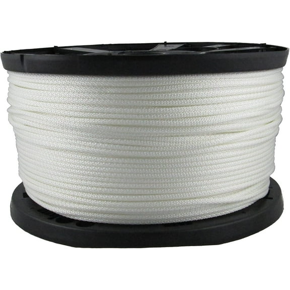 3/16 inch Dacron Polyester Rope - 1000 Foot Spool | Solid Braid - Industrial Grade - High UV and Abrasion Resistance - Low Stretch