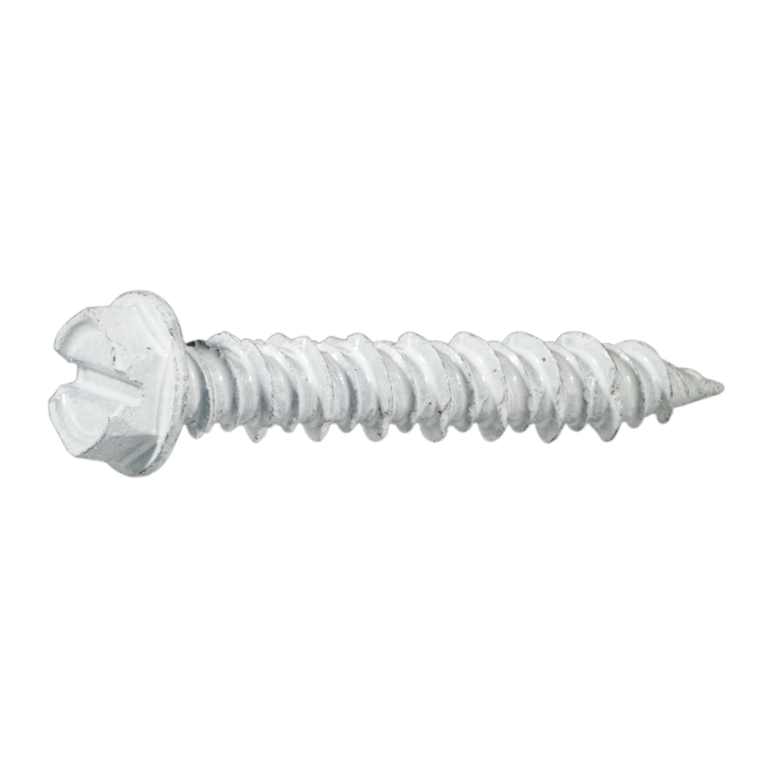 3/16" x 1-1/4" White Ruspert Coated Hex Washer Head Masonry Screws (100 pcs.)