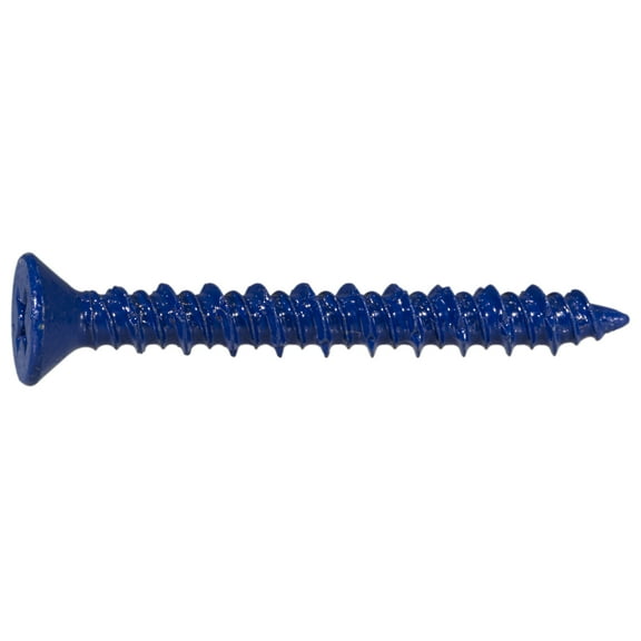 3/16" x 1-3/4" Blue Ruspert Coated Steel Phillips Flat Head Masonry Screws MNSFS-103