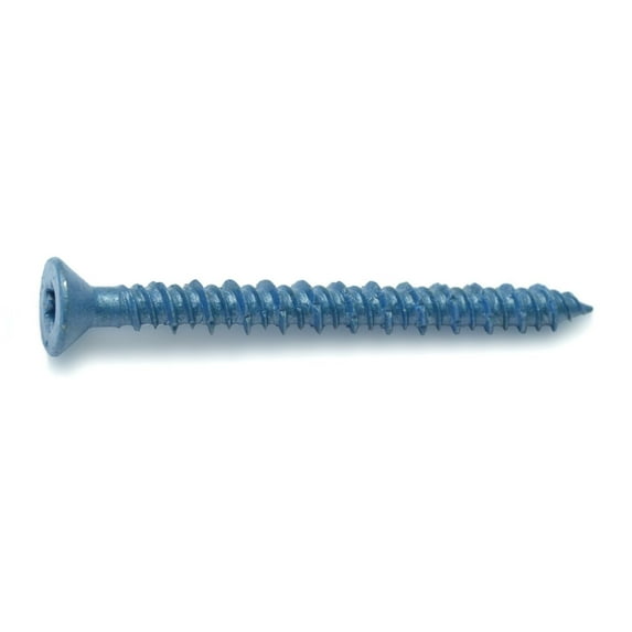3/16" x 2-1/4" Blue Ruspert Coated Steel Star Drive Flat Head TorqueMaster Masonry Screws