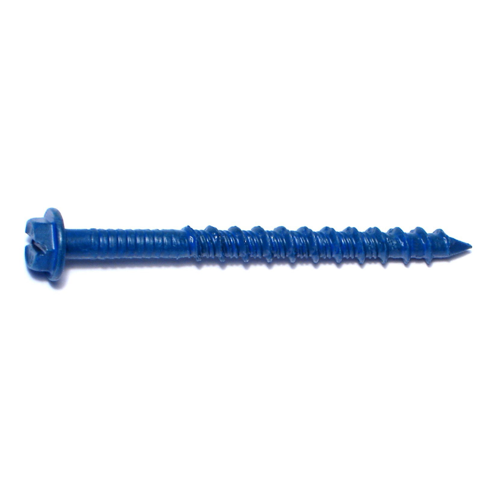 3/16" x 2-1/4" Blue Slotted Hex Tapcon Concrete Screws (100 pcs)