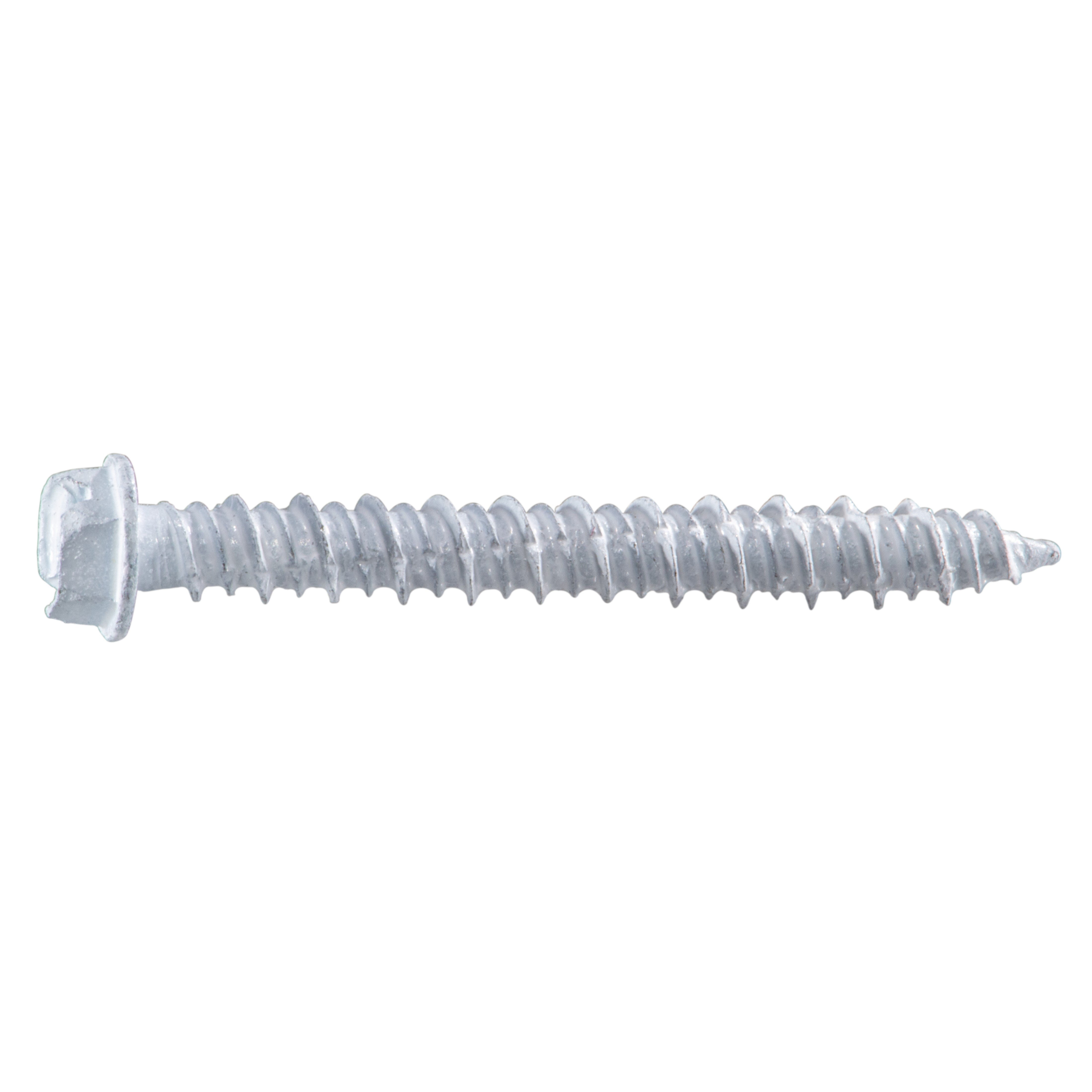 3/16" x 2-1/4" White Ruspert Coated Hex Washer Head Masonry Screws (100 pcs.)
