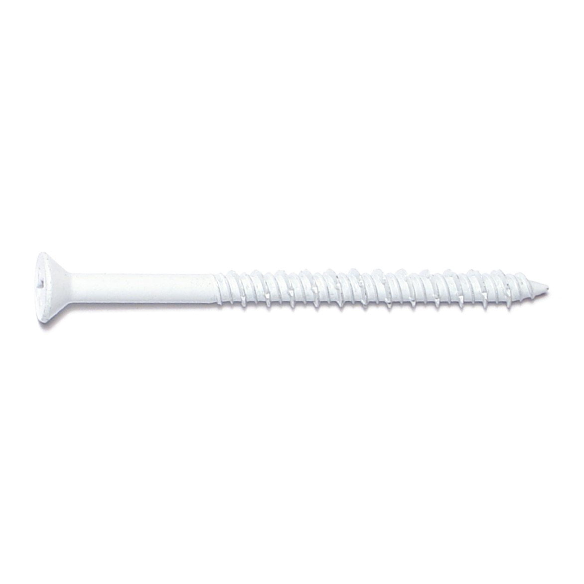 3/16" x 2-3/4" White Phillips Flat Head Masonry Screws (100 pcs.)