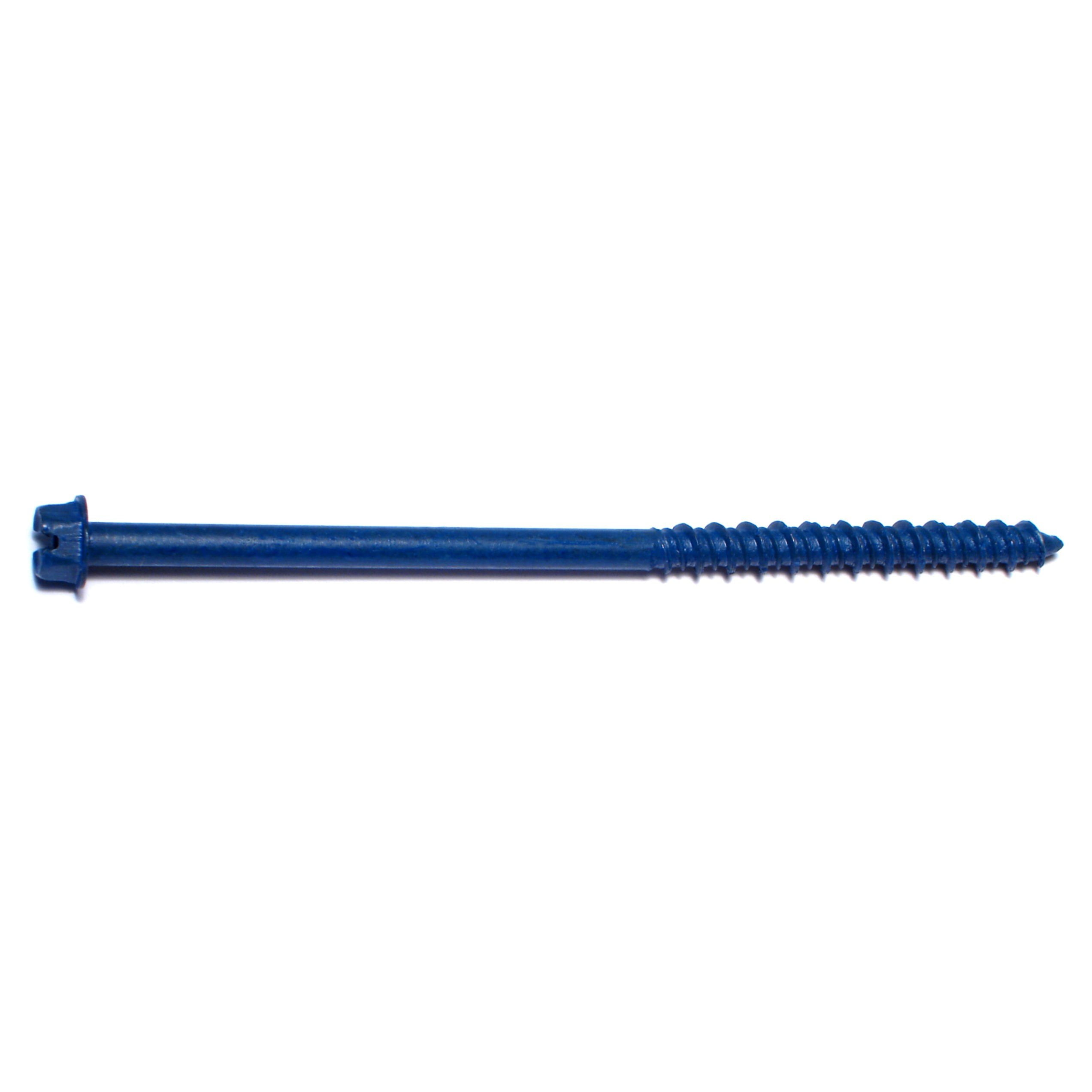 3/16" x 3-3/4" Blue Ruspert Slotted Hex Washer Head Masonry Screws (100 pcs)