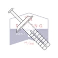 thumbnail image 1 of 3/16" x 3/4" Plastic Drive-Pin Anchor Rivets | All Nylon 2 Piece | Truss Head | Body: Nylon 6/6 Impact Modified | Pin: Nylon 6/6 Impact Modified - WHITE (Quantity: 1000), 1 of 3