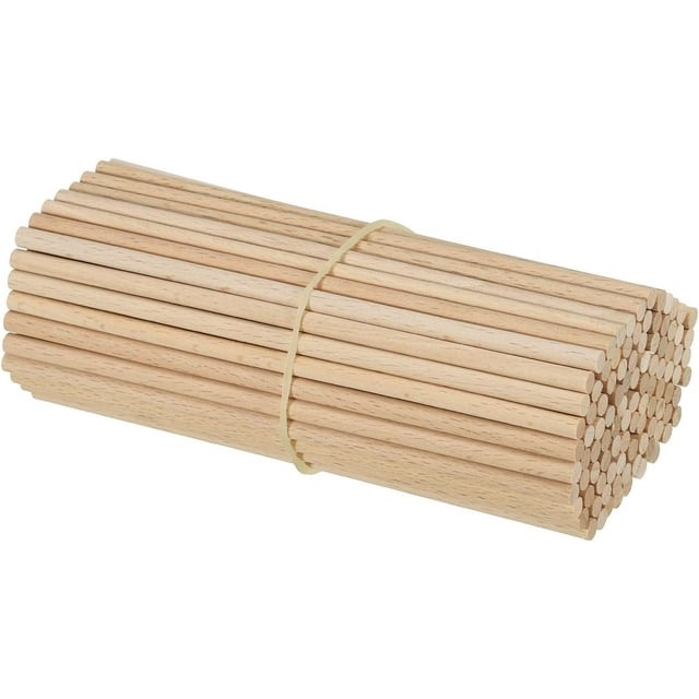 3/16 x 6 Inch Dowel Rods Wood Sticks, 25 Pcs Unfinished Wooden Dowel
