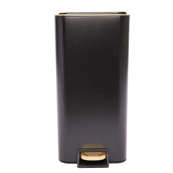 3.17 Gallon Step Trash Bin,Rectangular Garbage Can with Inner Bucket,Bathroom Trash Can with Lid Soft Close, Modern Design Trash Can for Kitchen, Bedroom, Living Room