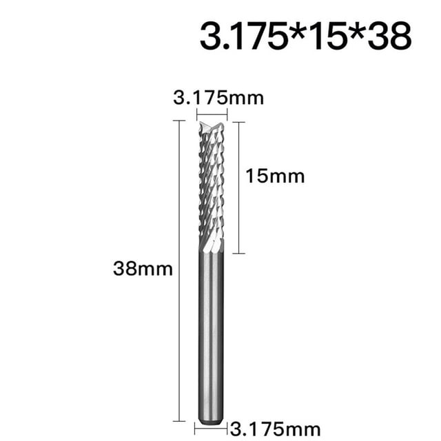 5 stks 6mm Schacht Wolfraam Carbide Enkele Fluit End Mills CNC Router