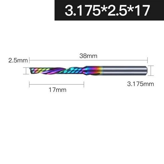 3.175mm Milling Cutter Left-hand CNC Carbide End Mill Spiral Woodworking Tool For Power Tools Drill Bits Accessory