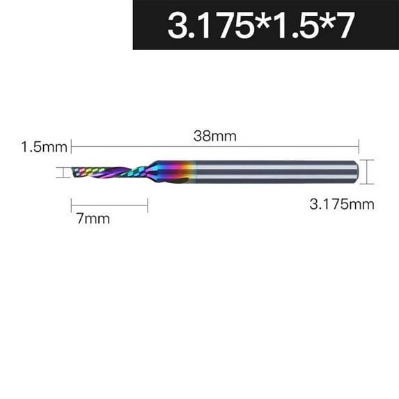 3.175mm Milling Cutter Left-hand CNC Carbide End Mill Spiral Woodworking Tool For Power Tools Drill Bits Accessory