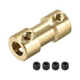 thumbnail image 1 of 3.17mm to 5mm Bore Rigid Coupling, 20mm Length 9mm Diameter, Copper Shaft Coupler Connector Brass Tone 4Pcs, 1 of 3