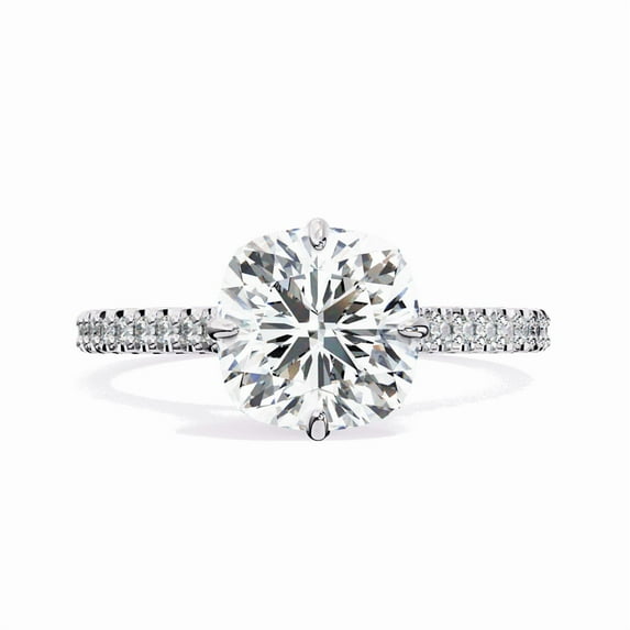3.18 CT Cushion Shape Lab Grown Diamond, CVD Diamond Engagement Ring, Hidden Halo With Pave Set Wedding Ring, Proposal Ring For Bridal