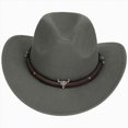thumbnail image 1 of 3-18 Years Kids Hat Childrens Western Cowboy Hat Parent Child Hat Tibetan Hat With Upturned Brim Sun Hat Western Cowboy Hat Dance Hat,Grey, 1 of 7