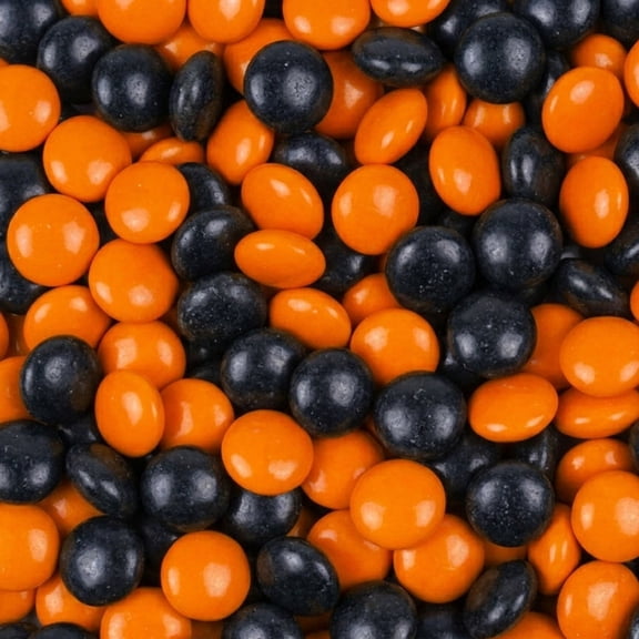 3,180ct Black & Orange Coated Chocolate Gems for Birthdays, Weddings, Candy Buffets and More - 7.5lb