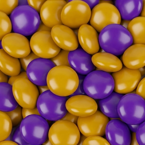 3,180ct Gold & Purple Coated Chocolate Gems for Birthdays, Weddings, Candy Buffets and More - 7.5lb