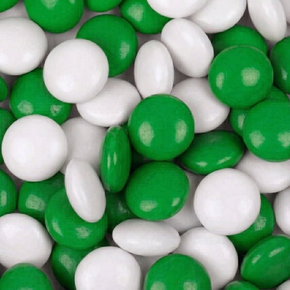 3,180ct Green & White Coated Chocolate Gems for Birthdays, Weddings, Candy Buffets and More - 7.5lb