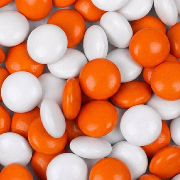 3,180ct Orange & White Coated Chocolate Gems for Birthdays, Weddings, Candy Buffets and More - 7.5lb