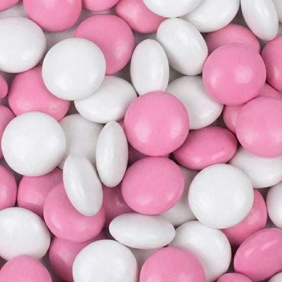 3,180ct Pink & White Coated Chocolate Gems for Birthdays, Weddings, Candy Buffets and More - 7.5lb