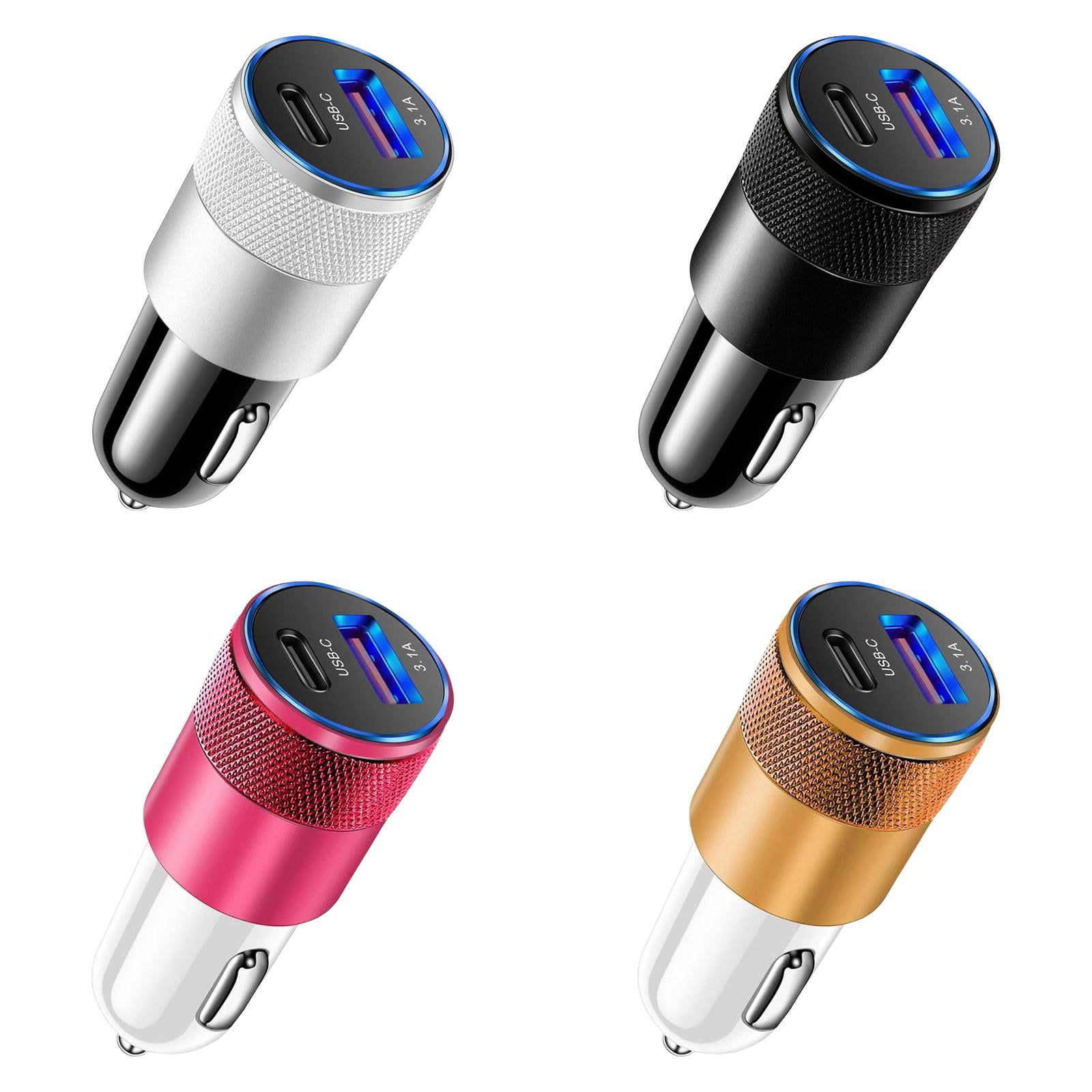 3.1A USB C PD Car Charger Aluminum Steel Design Portable USB Power Car