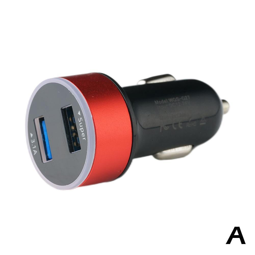 3.1A USB Dual Port Car Lighter Charger 12V/24V Digital LED Voltmeter - J5N2  