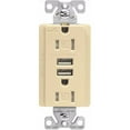 thumbnail image 1 of 3.1A USB Tamper Resistant Receptacle with Two Charging Port, White, 1 of 1