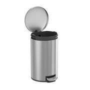 Better Homes & Gardens 3.1 Gallon Small Stainless Steel Bathroom Step Trash Can with Soft-Close Lid, Silver