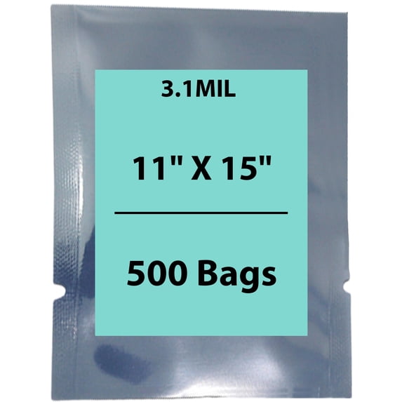 3.1Mil Polyethylene Polyester Aluminum Static Shielding Bags - 11 x 15 & (500 Bags)