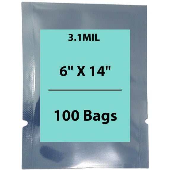 3.1Mil Polyethylene Polyester Aluminum Static Shielding Bags - 6 x 14 & (100 Bags)