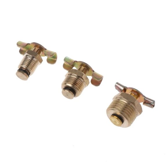 3/1Pcs Npt 1/4Inch 3/8Inch 1/2Inch Solid Brass Drain Valve Compressor Air Tank Port Water Drain Valve Replacement Part B Fangkenuo