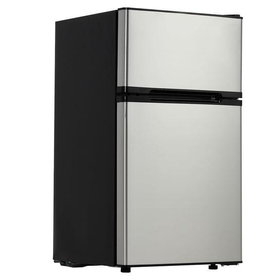 3.1cu.ft Mini Refrigerator with Adjustable Thermostat - Double Door Compact Fridge with Freezer and Removable Glass Shelves - Small Refrigerator for Bedroom Dorm Office