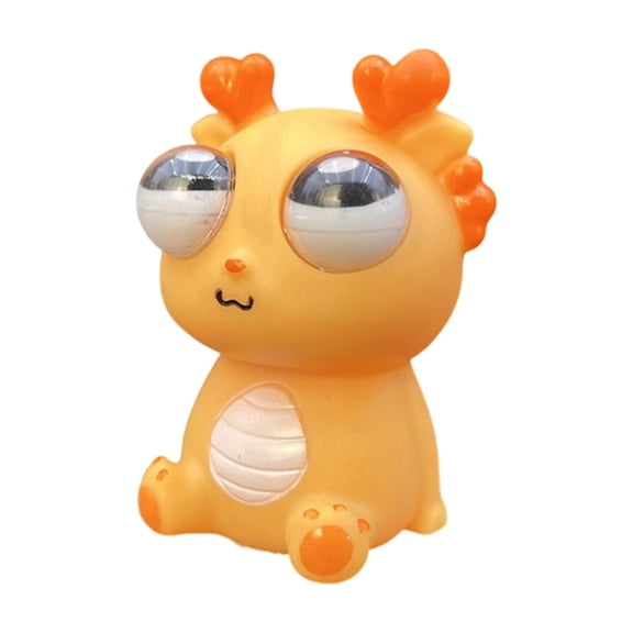 3.1in Bulging Eye Dragon Squeeze Tool, Eye Popping Stress Reliever, Funny Sensory Fidget Tool, Novelty Dragon Tool, Perfect for Desktop Fun, Orange