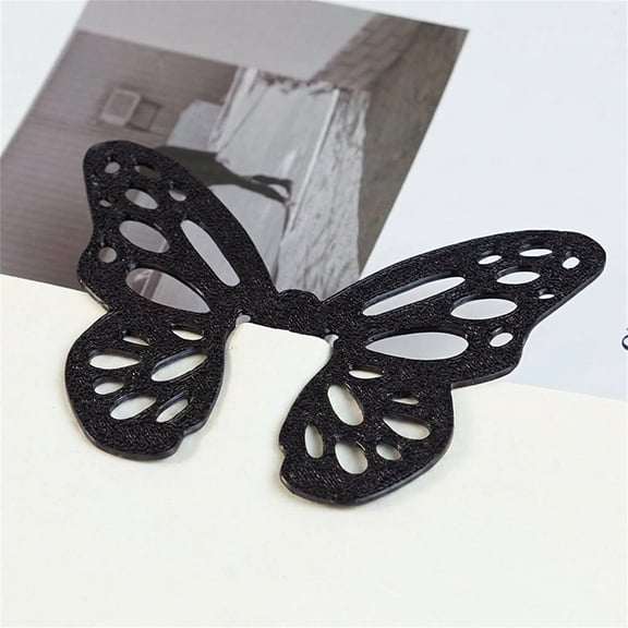 3.1in Matte Black Hollow Cutout Butterfly Bookmark, Slim Non-Damaging Page Marker, Decorative Reading Accessory For Novels, Journals, Planners & Cookbooks Daily Reading