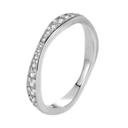 3.1mm Simple Band Womens 925 Silver Engagement AAA CZ Anniversary Ring Size 4-9