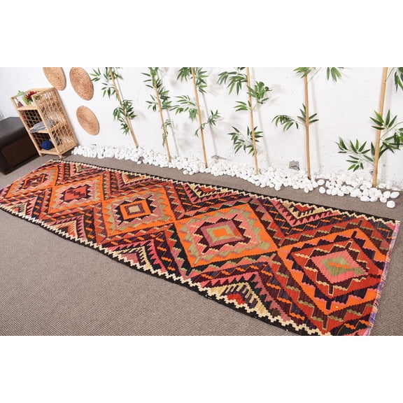 3.1x12.1 ft Runner Rug, Oriental Rugs, Antique Rugs, Turkish Rug, Kilim