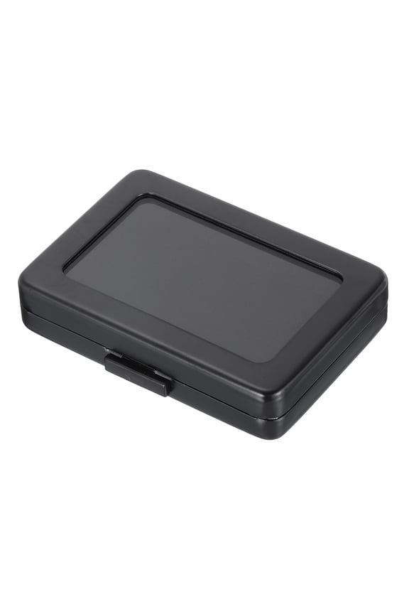 3.1x2.2x0.6 Inch Gemstone Display Box, Diamond Storage Boxes Jewelry Container with Clear Glass Top Lids and Sponge for Gems Diamonds Coin Pins Badges Bare Stone, Black