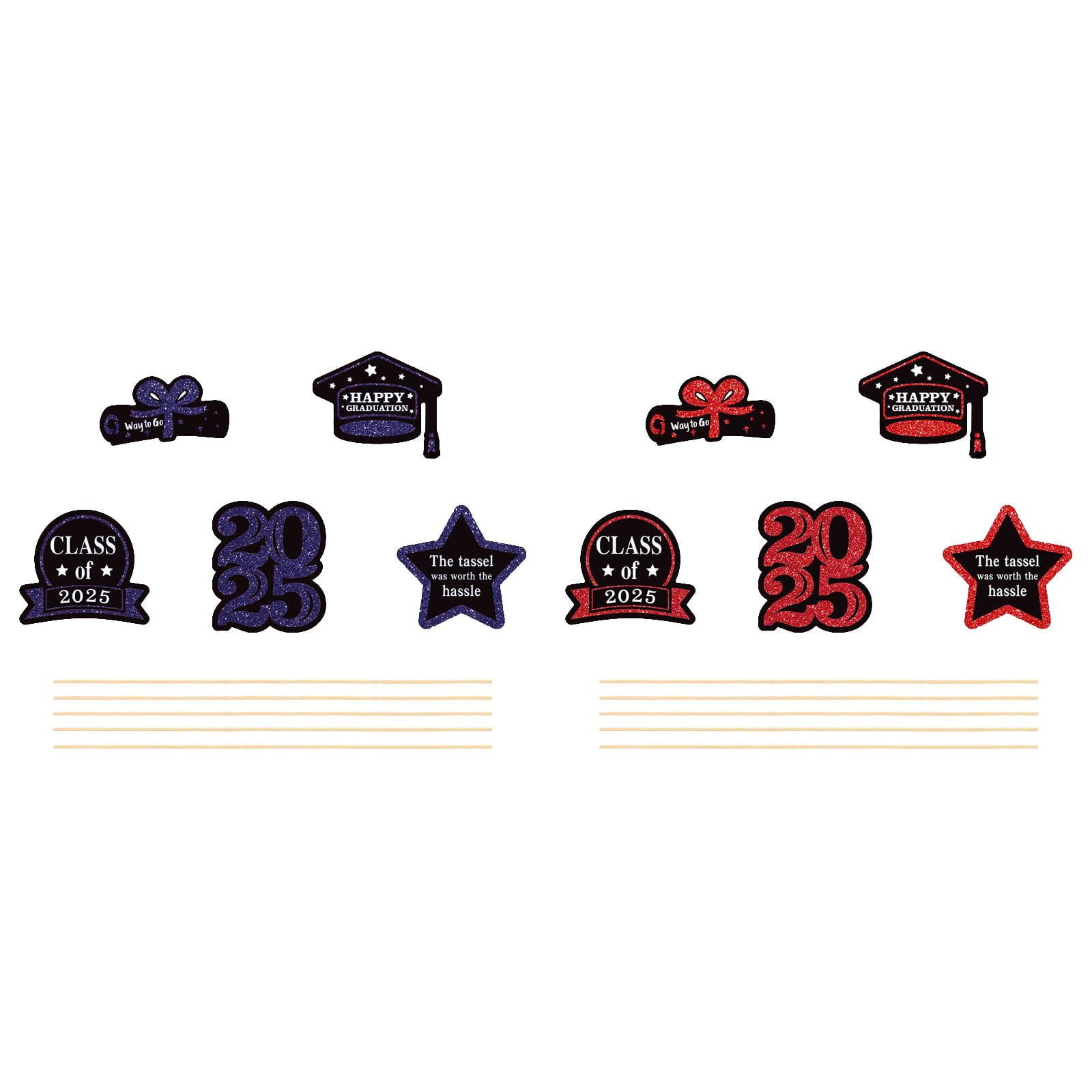 3/2/1 Sets Graduation Decorations Class Of 2025 Table Vase Card Decor ...